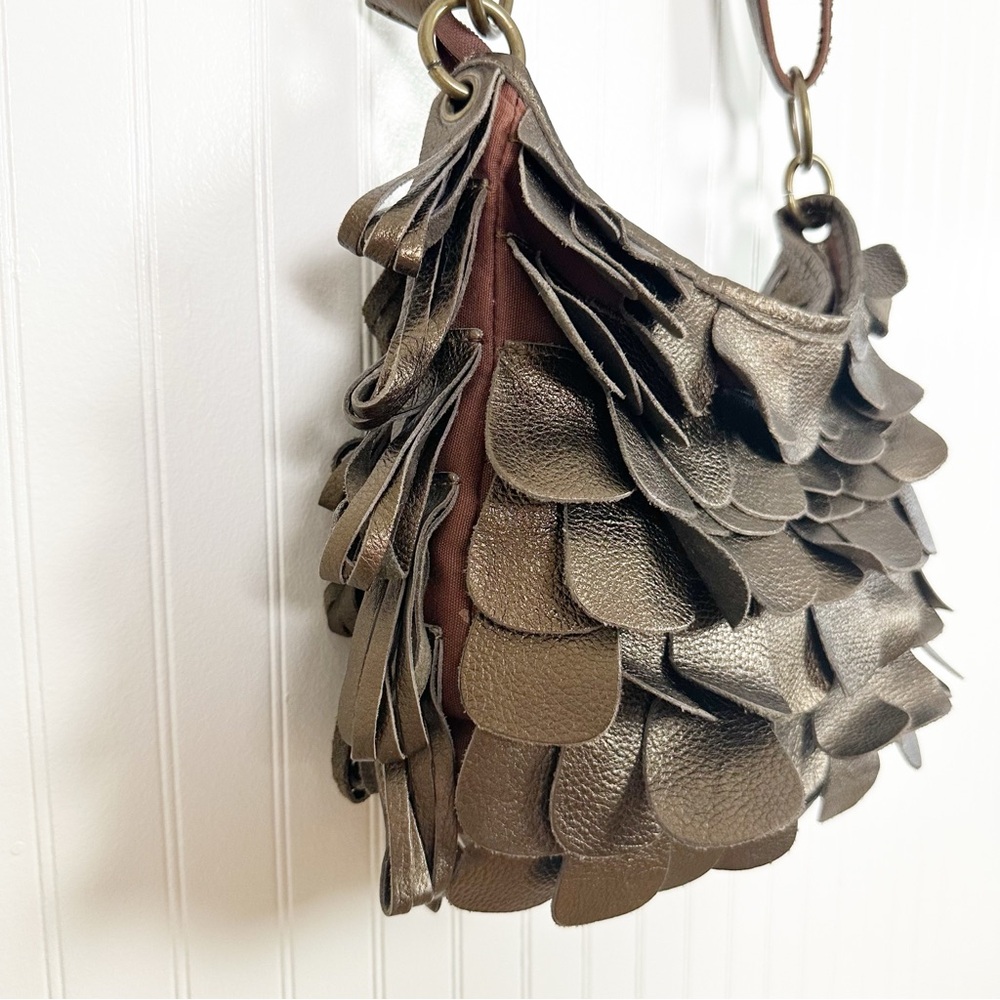 VINTAGE LEATHER FRINGE CROSSBODY‎ SHOULDER BAG - Picture 7 of 15